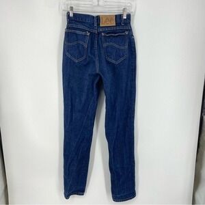 Vintage Lee Jeans High Waist Tapered Leg Union Made USA Sz 7 24" Waist